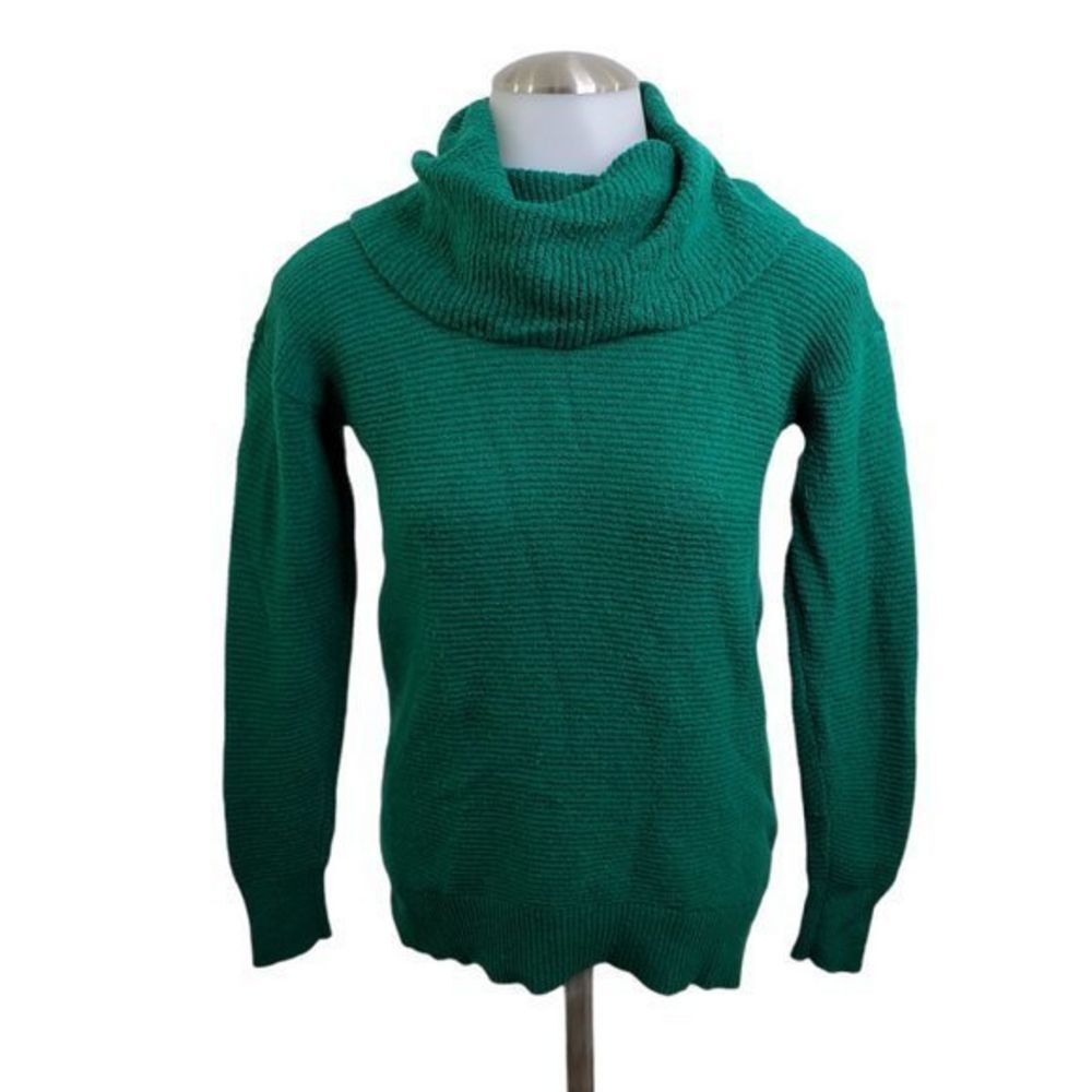 Loft Sweater XXSP 2XS Petite‎ Green Cowl Neck Wool